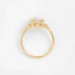 18K Solid Gold 1.51ct Rose Cut Oval Moissanite Diamond Ring - Image 3