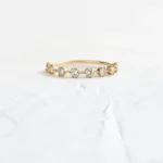 14k Gold Moissanite Diamond Distance Band