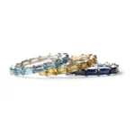 18K Solid Gold Citrine Baguette Eternity Band - Image 3