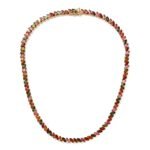 18k Solid Gold Marquise cut Tourmaline Tennis Necklace - Image 4