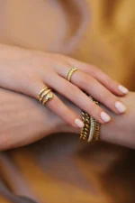 18K Solid Gold Snake Coil Pinky Ring - Image 2