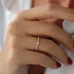 14k Minimalist Pave Natural Diamond Stacking Ring