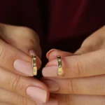 14k 星形鑲嵌簡約天然鑽石環