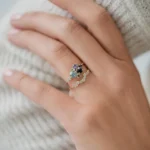 14k Solid Gold Moissanite Diamond Clear Water Ring - Image 6