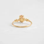 14k Solid Gold 1ct. Pink Moissanite Diamond Ring - Image 3