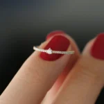 14k Minimalist Pave Natural Diamond Stacking Ring - Image 4