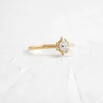 Threaded Ring with Halo, 0.32ct. Oval Cut Diamond - Image 3