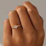 Poppy Seed Ring, 0.41ct. Round Cut Diamond Moissanite Ring - Image 2