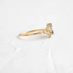 14k Solid Gold Moissanite Diamond Clear Water Ring - Image 2