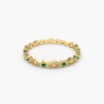 14K Solid Gold 1.5MM Half Eternity Diamond Ring - Image 3