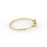 14K Solid Gold 0.18 ctw cluster Diamond Emerald Ring - Image 5