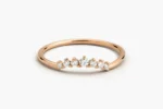 14K Gold Curved Natural Diamond Ring - Image 7