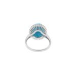 14K Solid Gold Turquoise And Diamond Ring - Image 9