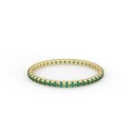18K Solid Gold 0.35 ctw Natural Emerald full Eternity Band | Emerald Eternity Band | Thin Band