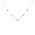 14K Solid Gold prong set Emerald Choker - Image 2
