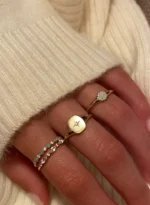 18K Solid Gold Lila Marquise Diamond And Sapphire Band - Image 5