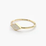 14K Gold Diamond Shape Micro Pave Ring - Image 3