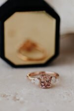 14k Solid Gold 1.74 ct Long Cushion Deep Pink Garnet Ring - Image 4