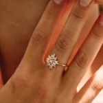 14K Solid Gold Ballerina Baguette Diamond Cluster Ring - Image 9