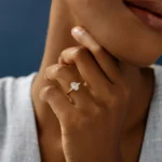 Pictorial Ring, Oval Cut Moissanite Diamond Ring - Image 5