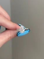 2.5 Carat Pear Shape Moissanite Diamond Engagement Ring - Image 3