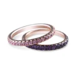14K Solid Gold Pink Sapphire Eternity Band - Image 2