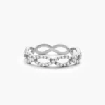 14K Gold Micro Pave Set Diamond Infinity Ring - Image 3