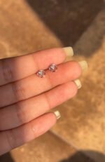 14K金鑽石耳環，女士鑽石耳環，金耳環