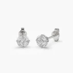 18k 5MM Illusion Setting Natural Diamond Studs| Natural Diamond Stud Earrings - Image 2