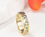18K 純金彩虹密鑲雪茄戒