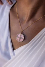 14K Solid Gold Opal Pendant Necklace - Image 2