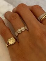 Diamond Letter Signet Ring - Image 2