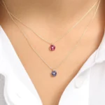 18k Solid Gold Marquise Emerald Cluster Necklace - Image 4