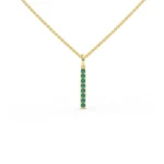 18k純金1.3毫米天然祖母綠條項鍊