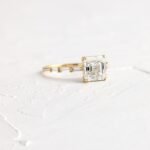 14k Solid Gold Fluency Ring | Asscher Cut Moissanite Engagement Ring - Image 2