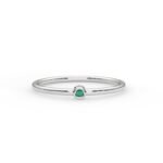 14K Solid Gold 1.5 MM Natural Emerald Band - Image 3