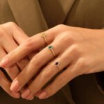 18K Solid Gold Minimalist Emerald Oval Ring - Image 5