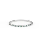 14K Solid Gold Natural Emerald Half Eternity Band - Image 3