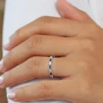 14K Solid Gold Baguette Sapphire and Diamond Ring - Image 2