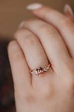 14k Solid Gold 1.74 ct Long Cushion Deep Pink Garnet Ring - Image 5