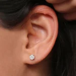 18k 5MM Illusion Setting Natural Diamond Studs| Natural Diamond Stud Earrings - Image 4