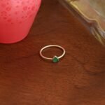 18K Solid Gold Triangle Agate Ring - Image 3