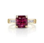 14K Solid Gold Garnet Engagement Ring - Image 2