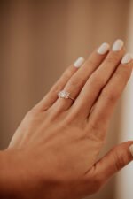 14k Solid Gold Moissanite Diamond Round Ring - Image 8