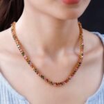 18k Solid Gold Marquise cut Tourmaline Tennis Necklace - Image 2