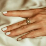 14K Gold Natural Diamond Pinky Signet Ring - Image 7