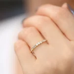 14K Gold Three Diamond Equilibrium Ring - Image 2