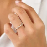 14k Marquise Cluster Stackable Wedding Ring - Image 5