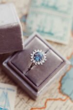 14K Solid Gold And Sapphire Halo Ring - Image 3