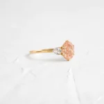 14K Solid Gold 1.25ct Pink Moissanite Diamond Ring - Image 2